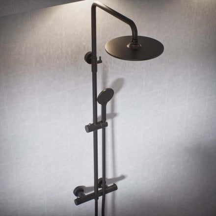 Voss Knurled Exposed 2-Way Push Button Shower