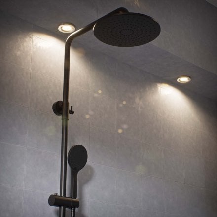 Voss Knurled Exposed 2-Way Push Button Shower