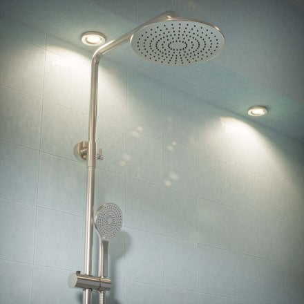 Voss Knurled Exposed 2-Way Push Button Shower