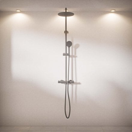Voss Knurled Exposed 2-Way Push Button Shower