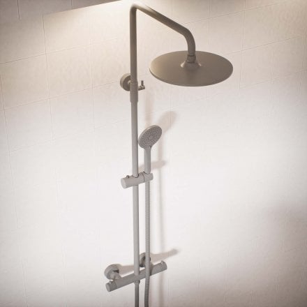 Voss Knurled Exposed 2-Way Push Button Shower