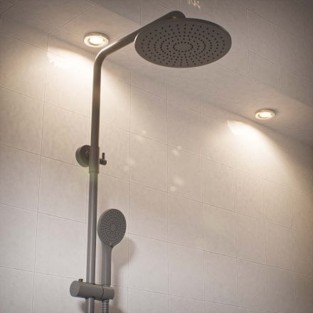 Voss Knurled Exposed 2-Way Push Button Shower
