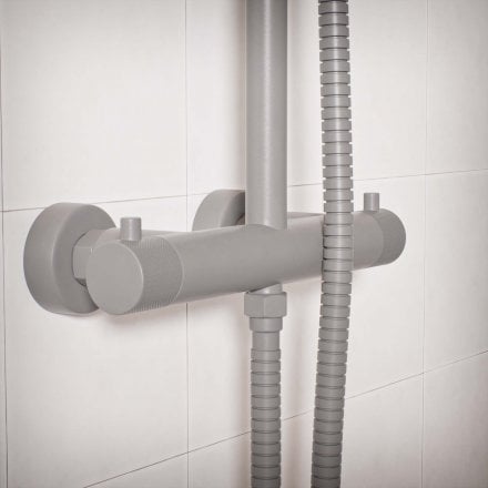 Voss Knurled Exposed 2-Way Push Button Shower