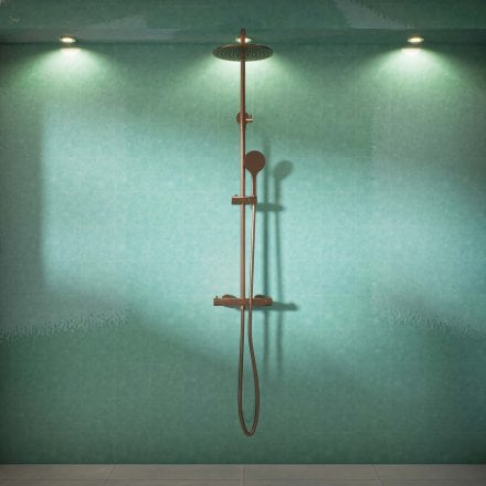 Voss Knurled Exposed 2-Way Push Button Shower