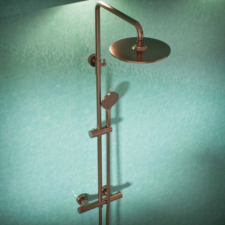 Voss Knurled Exposed 2-Way Push Button Shower