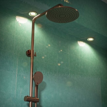 Voss Knurled Exposed 2-Way Push Button Shower