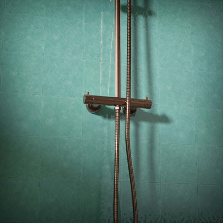 Voss Knurled Exposed 2-Way Push Button Shower