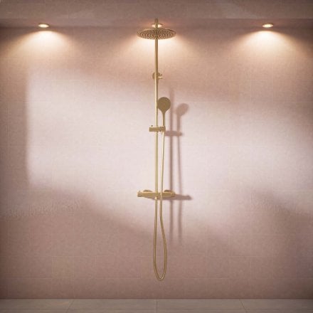 Voss Knurled Exposed 2-Way Push Button Shower