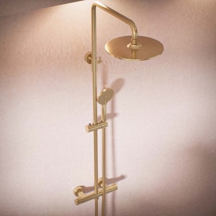 Voss Knurled Exposed 2-Way Push Button Shower