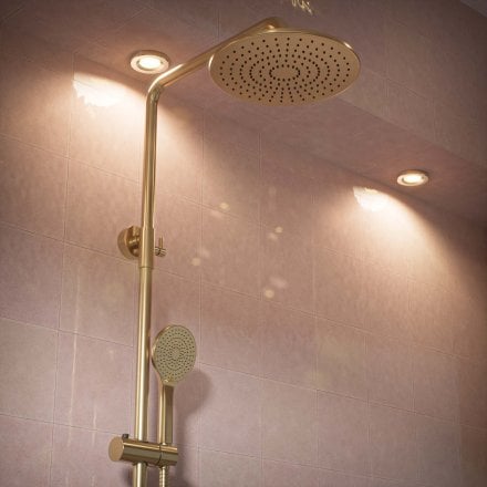 Voss Knurled Exposed 2-Way Push Button Shower