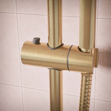 Voss Knurled Exposed 2-Way Push Button Shower