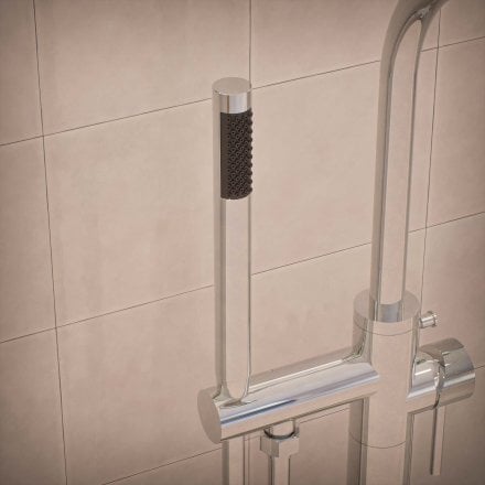 Voss Knurled Freestanding Bath Shower Mixer Tap