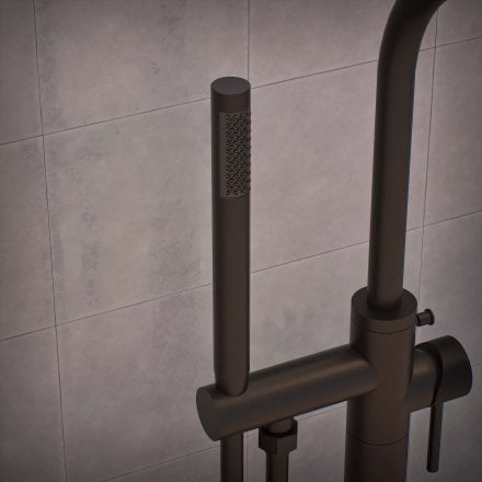 Voss Knurled Freestanding Bath Shower Mixer Tap