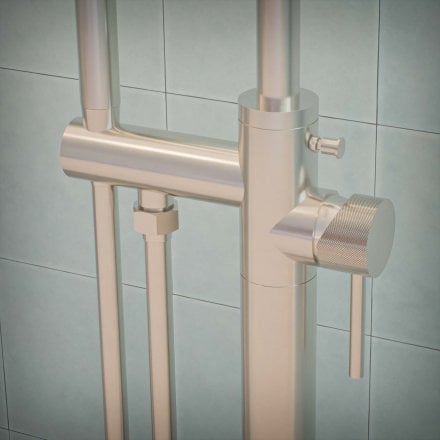 Voss Knurled Freestanding Bath Shower Mixer Tap