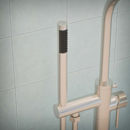 Voss Knurled Freestanding Bath Shower Mixer Tap
