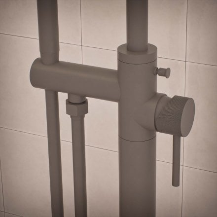 Voss Knurled Freestanding Bath Shower Mixer Tap