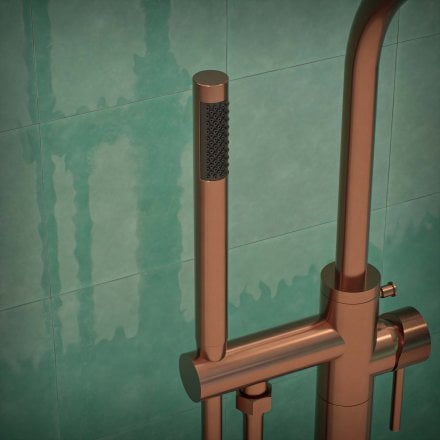 Voss Knurled Freestanding Bath Shower Mixer Tap