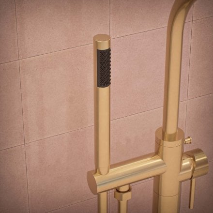 Voss Knurled Freestanding Bath Shower Mixer Tap