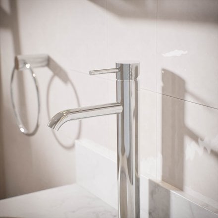 Voss Knurled Single Lever Tall Basin Tap