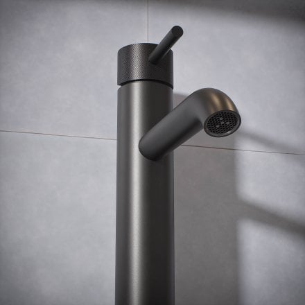 Voss Knurled Single Lever Tall Basin Tap