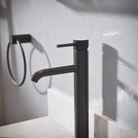 Voss Knurled Single Lever Tall Basin Tap