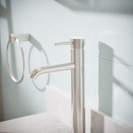 Voss Knurled Single Lever Tall Basin Tap