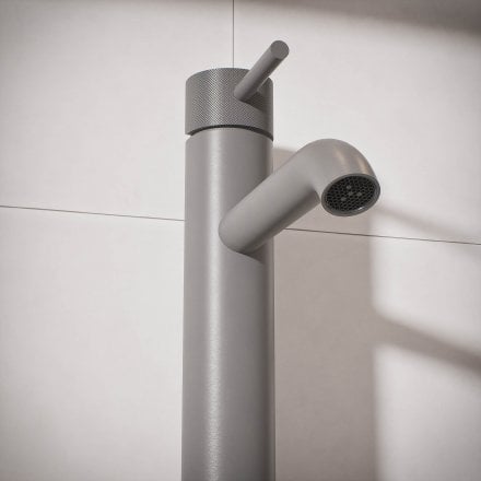 Voss Knurled Single Lever Tall Basin Tap