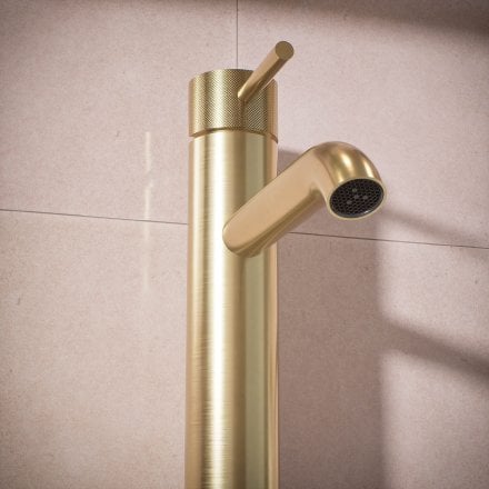 Voss Knurled Single Lever Tall Basin Tap