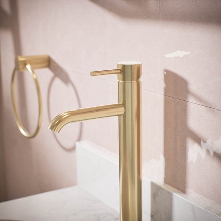 Voss Knurled Single Lever Tall Basin Tap