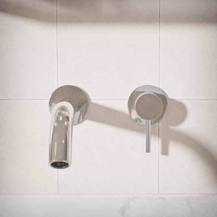 Voss Knurled Wall Mounted Basin Mixer Tap