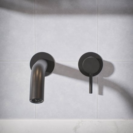 Voss Knurled Wall Mounted Basin Mixer Tap
