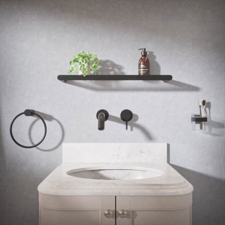 Voss Knurled Wall Mounted Basin Mixer Tap