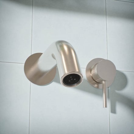 Voss Knurled Wall Mounted Basin Mixer Tap