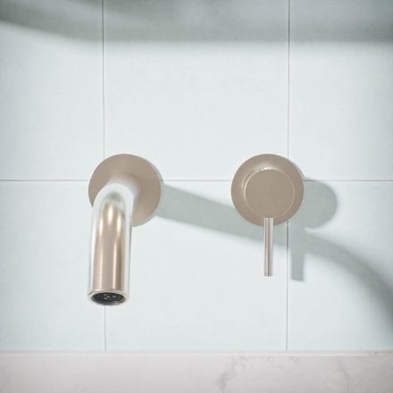 Voss Knurled Wall Mounted Basin Mixer Tap