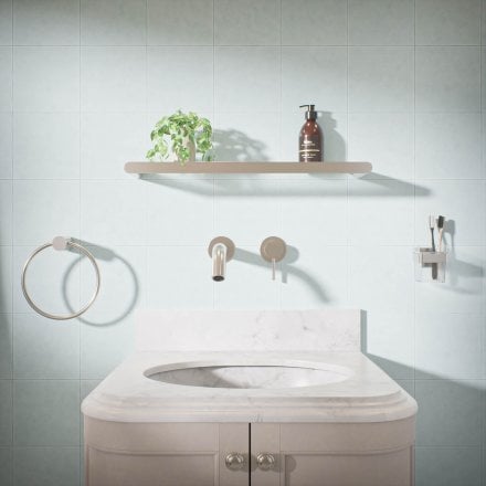 Voss Knurled Wall Mounted Basin Mixer Tap