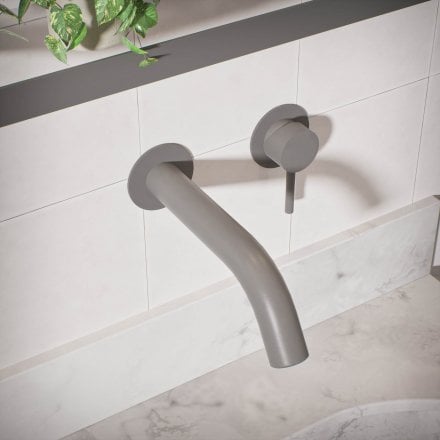 Voss Knurled Wall Mounted Basin Mixer Tap