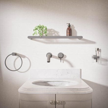 Voss Knurled Wall Mounted Basin Mixer Tap
