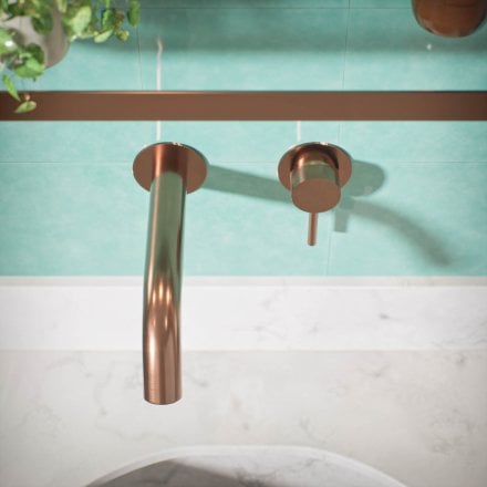 Voss Knurled Wall Mounted Basin Mixer Tap