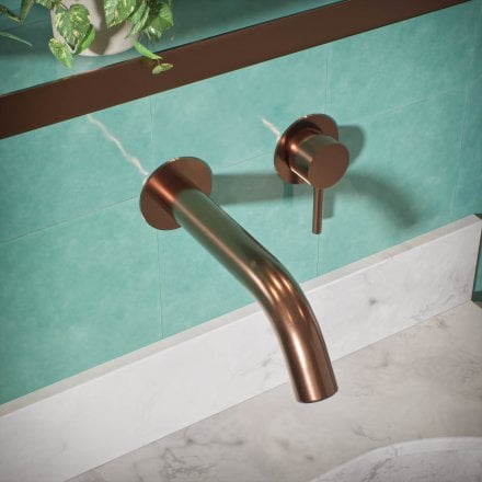 Voss Knurled Wall Mounted Basin Mixer Tap