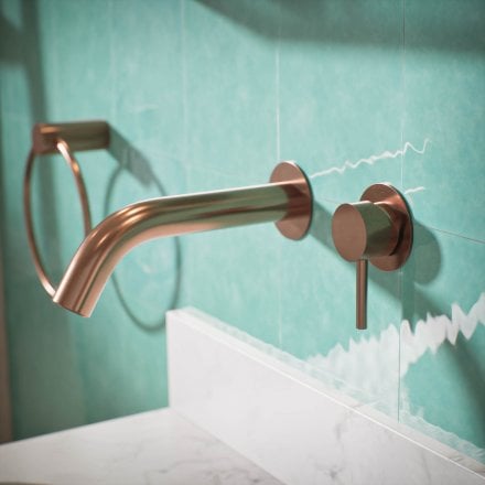 Voss Knurled Wall Mounted Basin Mixer Tap