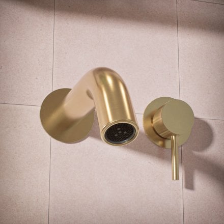 Voss Knurled Wall Mounted Basin Mixer Tap