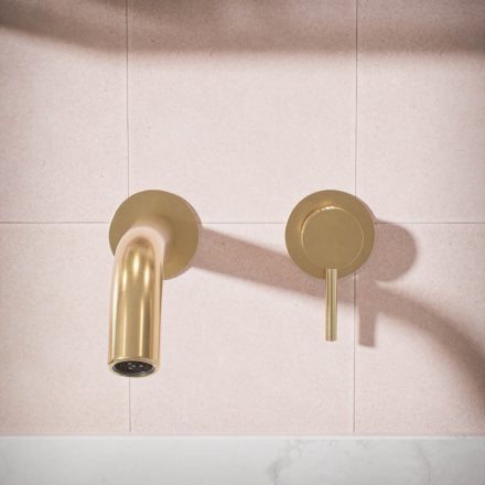 Voss Knurled Wall Mounted Basin Mixer Tap