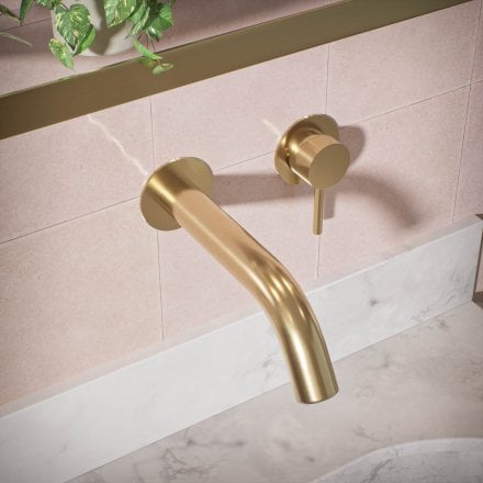 Voss Knurled Wall Mounted Basin Mixer Tap