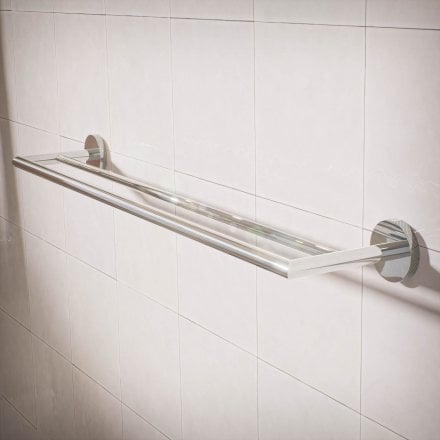 Voss Knurled Wall Mounted Double Bar Towel Rail