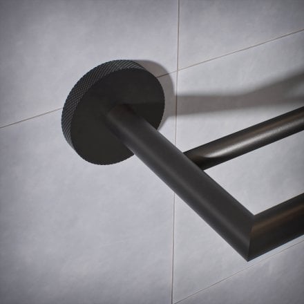 Voss Knurled Wall Mounted Double Bar Towel Rail