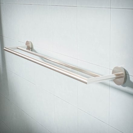 Voss Knurled Wall Mounted Double Bar Towel Rail