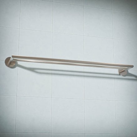 Voss Knurled Wall Mounted Double Bar Towel Rail