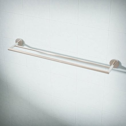 Voss Knurled Wall Mounted Double Bar Towel Rail