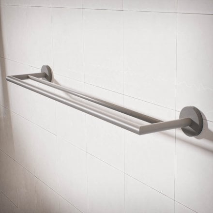Voss Knurled Wall Mounted Double Bar Towel Rail