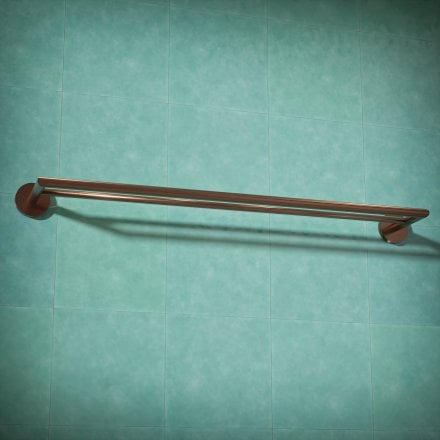 Voss Knurled Wall Mounted Double Bar Towel Rail